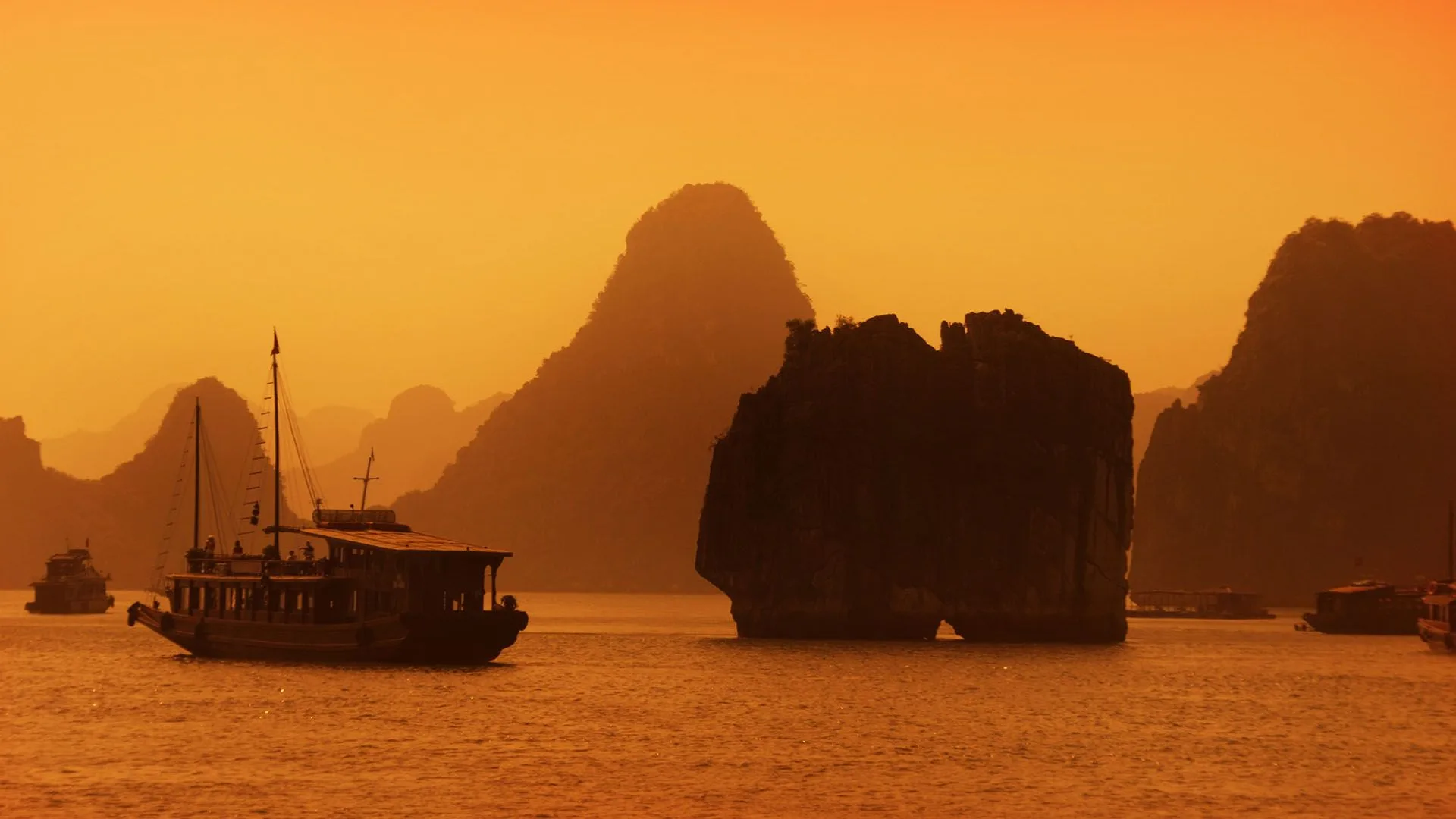 Limestone outcrops in Ha Long Bay, Vietnam